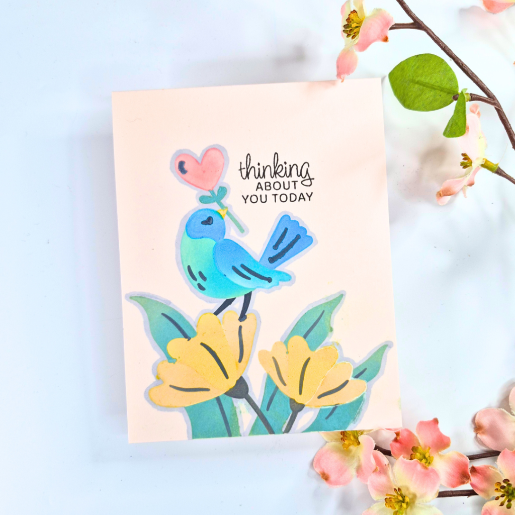 Handmade Card Showing Ink Blending Techniques created with Spellbinders December Clubs