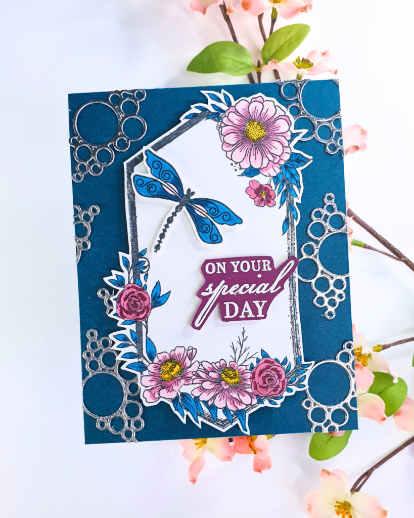 Handmade Card created using Heat Embossing Techniques with the Sentimentally Yours Magazine Box Kit