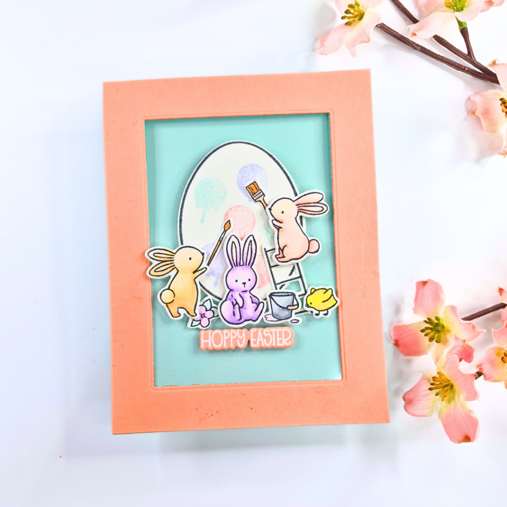 Handmade acetate card created using the Egg-Stra Special Spring release from Hero Arts
