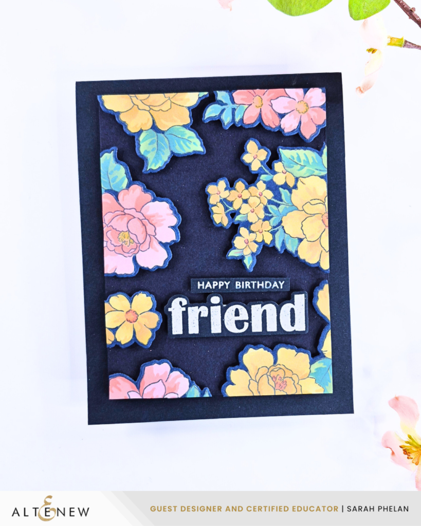 Handmade Card created using the Altenew One Go Friendship Flowers bundle