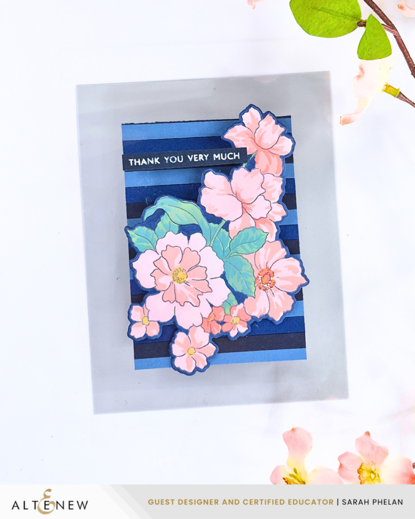 Handmade Card created using the Altenew One Go Friendship Flowers bundle
