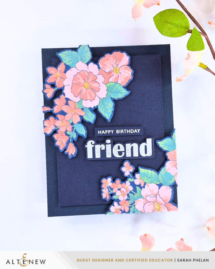 Handmade Card created using the Altenew One Go Friendship Flowers bundle