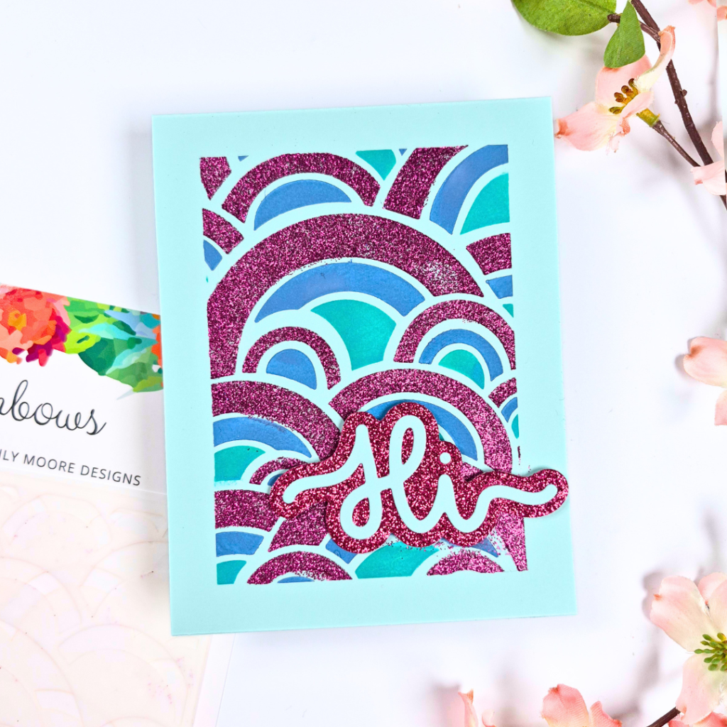 Handmade Card Created to show different ways to use your stencils using products from Emily Moore Designs