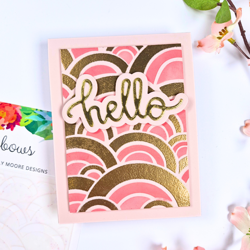 Handmade Card Created to show different ways to use your stencils using products from Emily Moore Designs