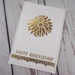 Stylish Stems White and Gold Anniversary Card