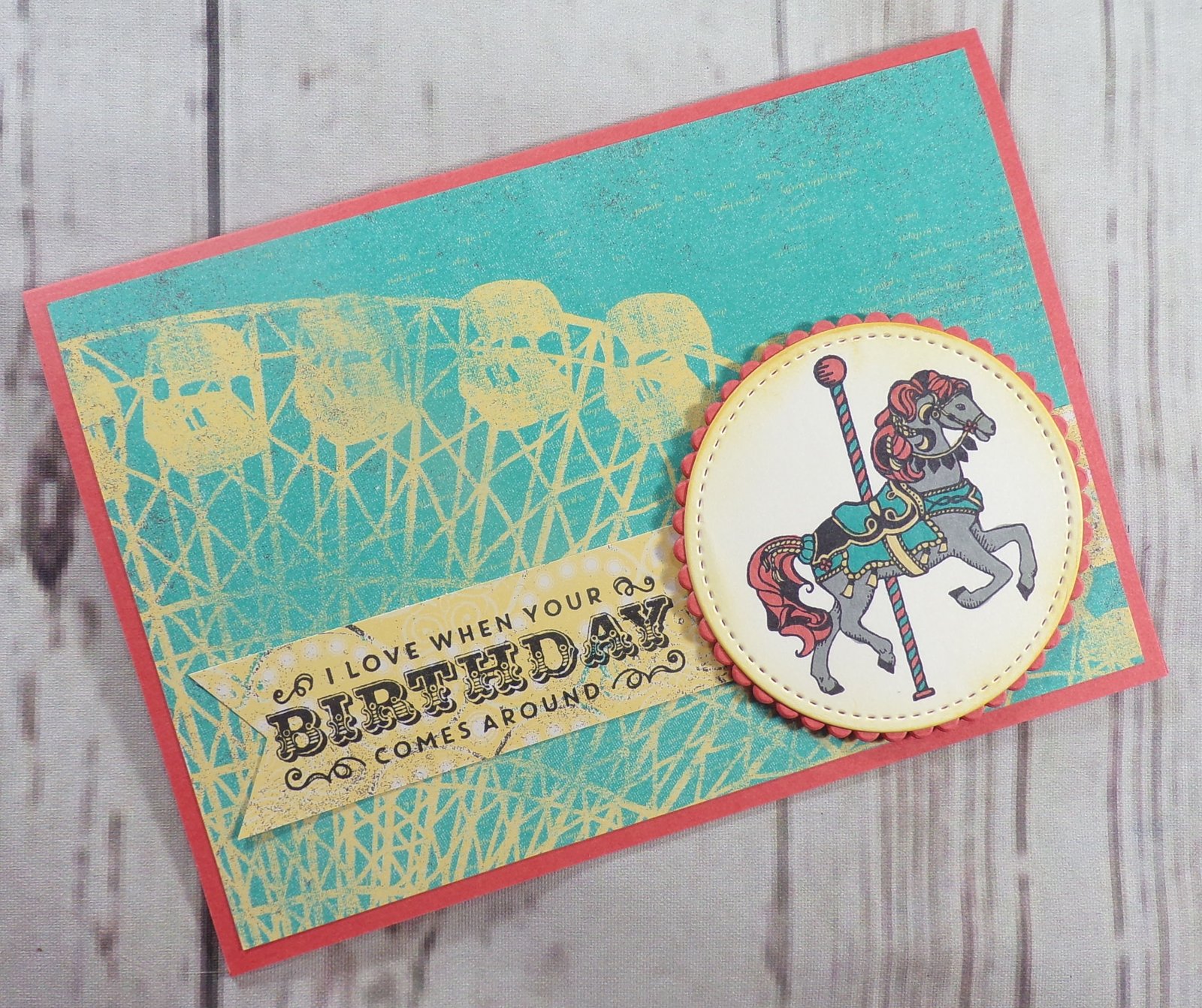 Handmade Sketch Sunday Cupcakes and Carousels Card