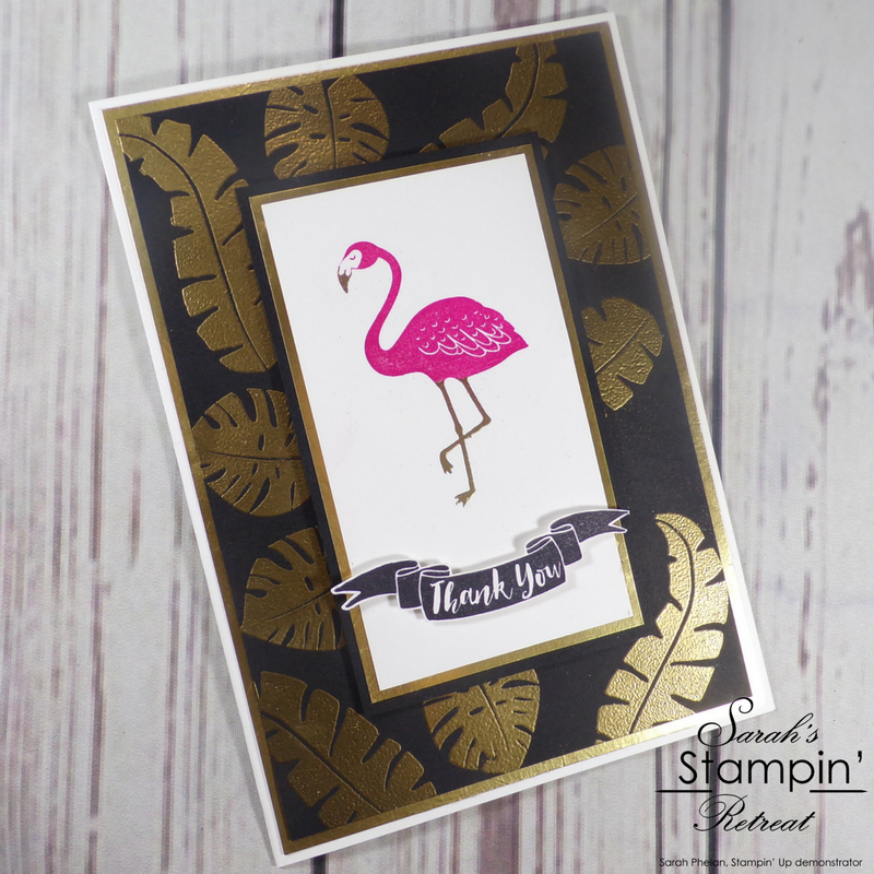 Flamingo Thank You Card using Pop of Paradise