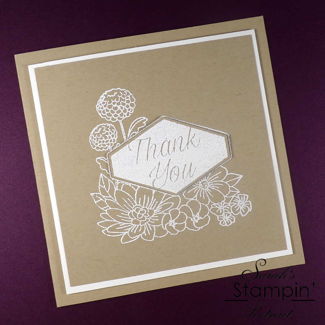 Accented Blooms Handmade Thank You Card created by UK Stampin' Up Demonstrator Sarah Phelan for Sarah's Satmpin' Retreat using the Accented Blooms Stamp Set from Stampin' Up