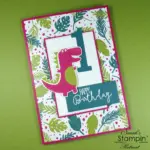 Dinoroar 1st Birthday Card