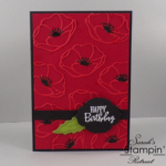 Poppy Moments Handmade Birthday Card with die-cut background