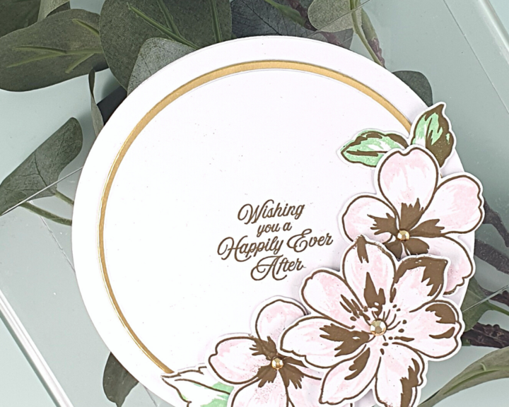 Circular Wedding Card created with Altenew Layering Floral stamps