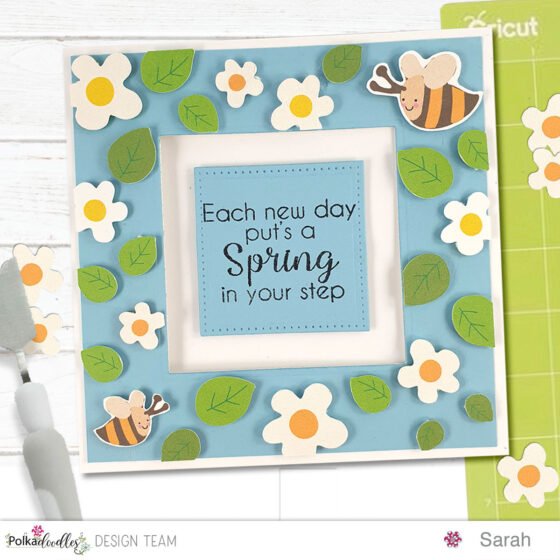 Spring Aperture Card created with the Polkadoodles Gnome for Spring SVG files