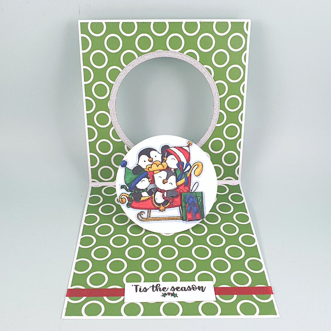 New Pop & Flip Card with Christmas Penguins