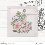 Stained Glass Window Effect Floral Birthday Card