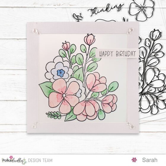 Stained Glass Window Effect Floral Birthday Card