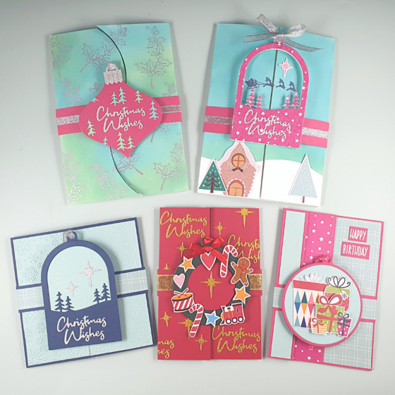 Bauble Bellyband Cards created with the latest Memory Box Magazine