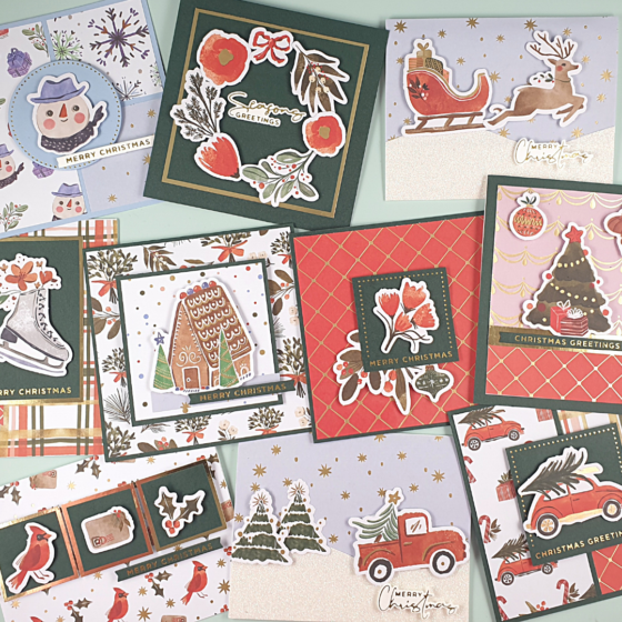 10 Quick & Simple Christmas Cards to Use Your Patterned Papers and ephemera