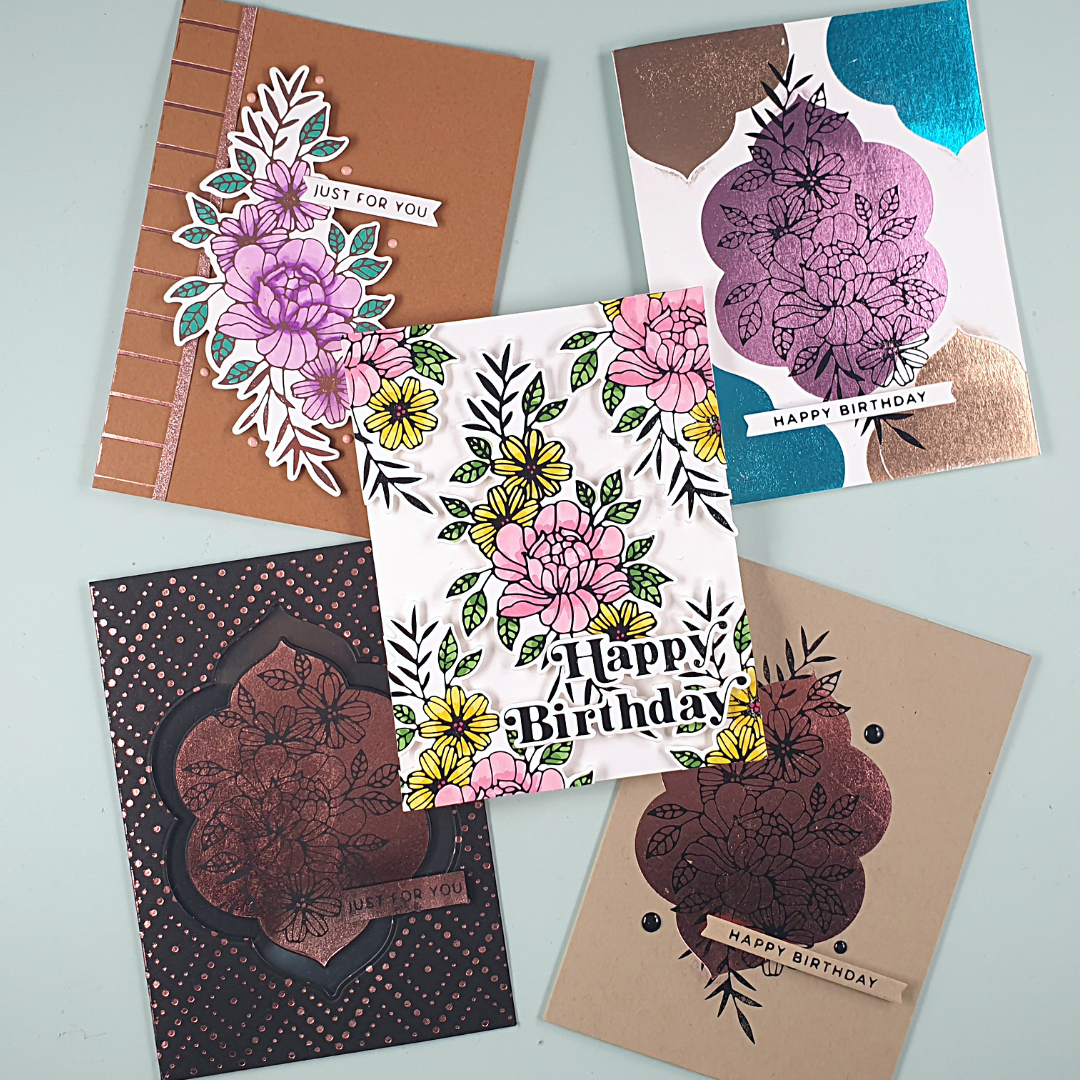 Fantastic Hot Foil Techniques with Floral Reflection from Spellbinders