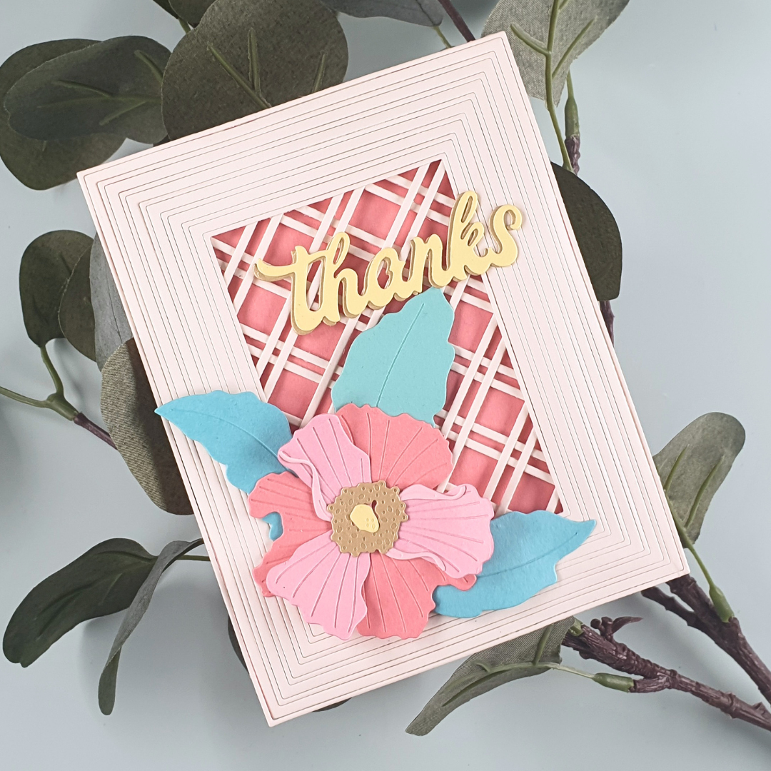 Thank You Card with Layered Die-Cut Background