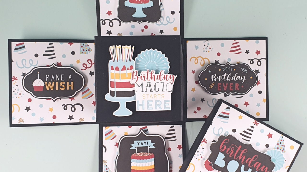 Explosion Box Gift Box Tutorial with Echo Park Magical Birthday Boy -
