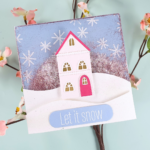 Layer your embossing powders for sparkly snow!