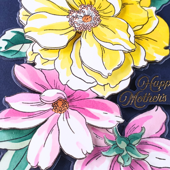 Layer up your stamped images to create a 3D Flower for your Cards using the Blooming Delight Set from Altenew