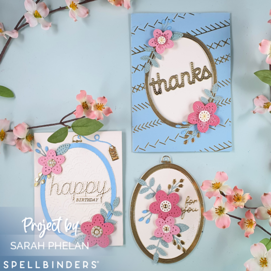 Handmade Cards created using the Stitching Die of the Month from Spellbinders - you decide whether to stitch!