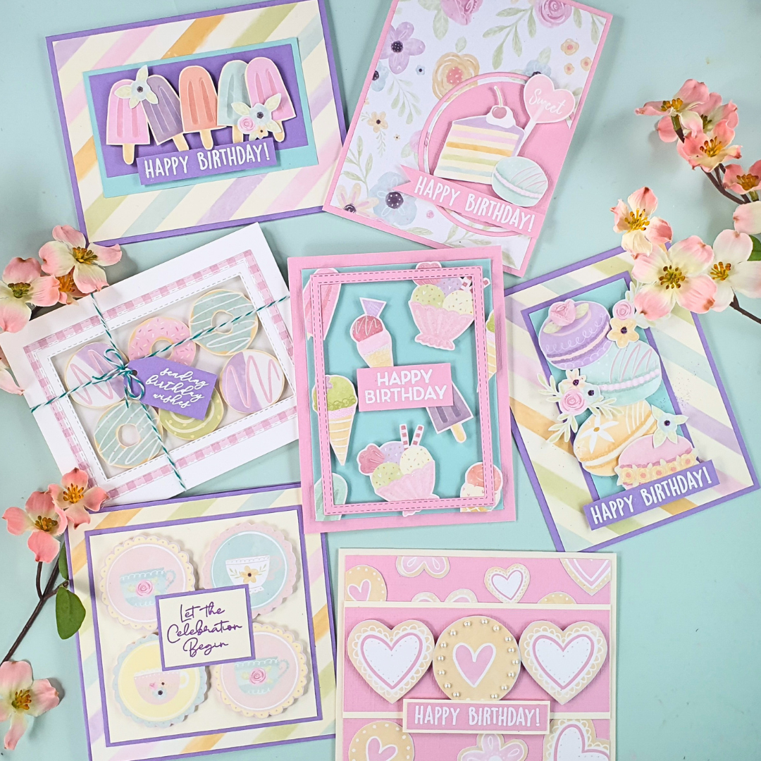 Handmade Patterned Paper Cards created using the Oh So Sweet First Edition Paper Pad