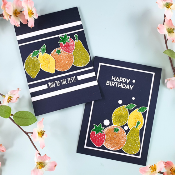 Handmade Cards created using the Citrus Quad of Mixed Media Embossing Powders from Wow! Embossing