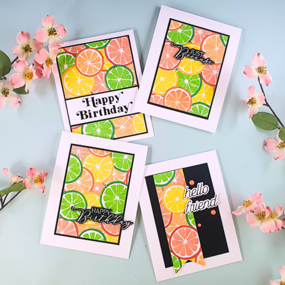 Handmade Cards created by colouring embossing folders using the 3D Embossing Folder of the Month from Spellbinders