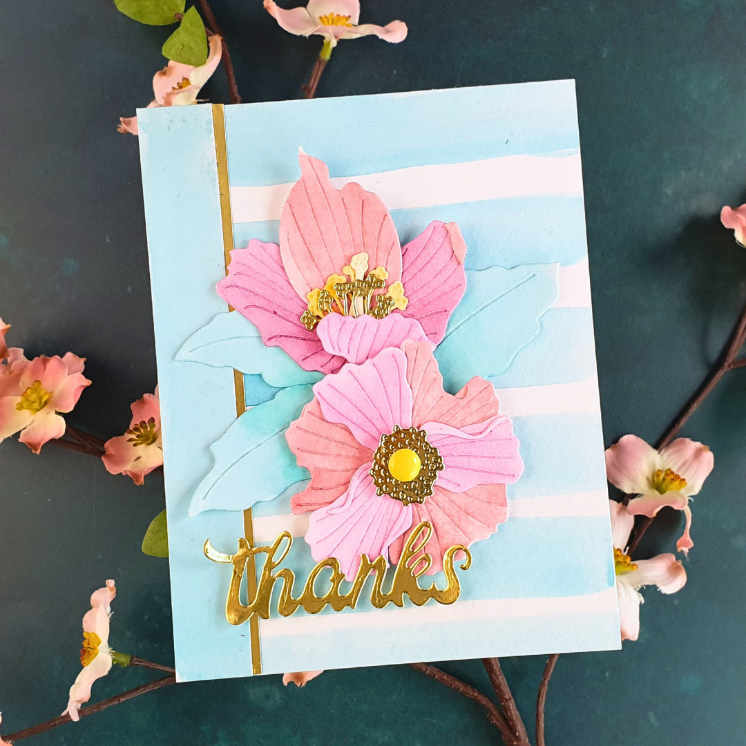 How To Create a Dreamy Floral Card with Beginner Watercolour Techniques using floral dies from Altenew