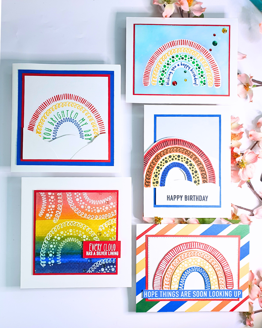 5 Ways to Stretch Your Stamps With Easy Rainbow Cards using the stamp set from Creative Stamping Magazine 147