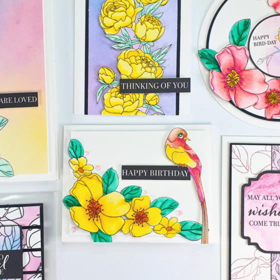 Handmade Floral Card created using the Alex Syberia Designs Stamps with Simply Cards and Papercraft Magazine
