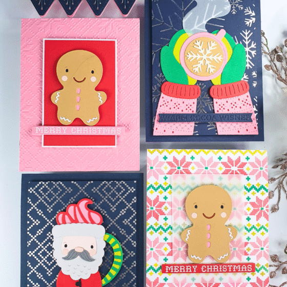 Christmas Card created for Christmas in July using Spellbinders Clubs