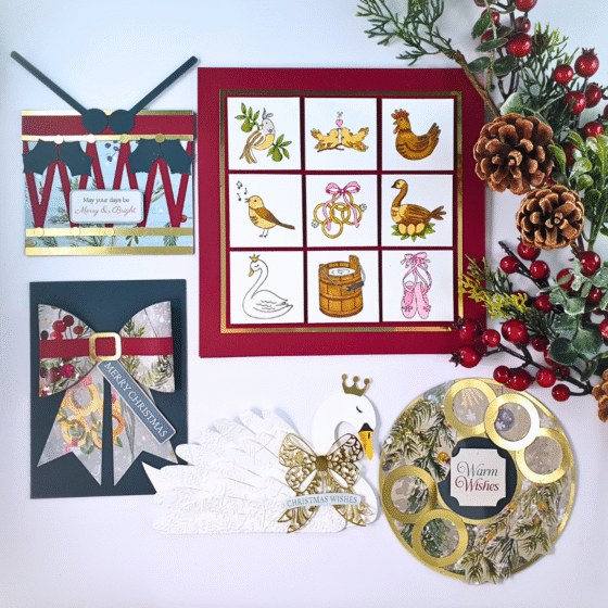 Handmade Christmas Cards created using Crafter's Companion Magazine Box Kit 10