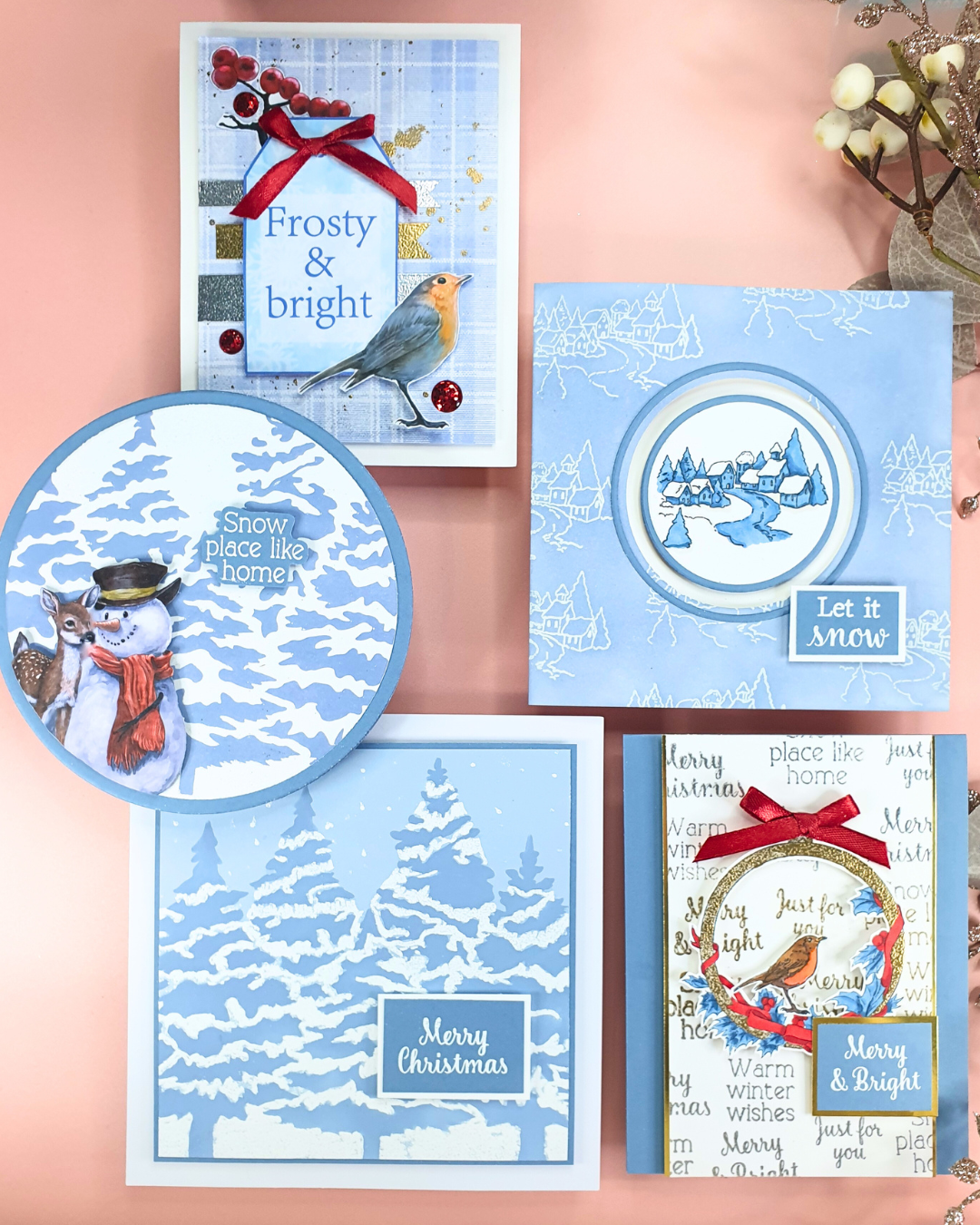 Handmade Christmas Card created with the Two Red Robins Magazine Box Kit 4