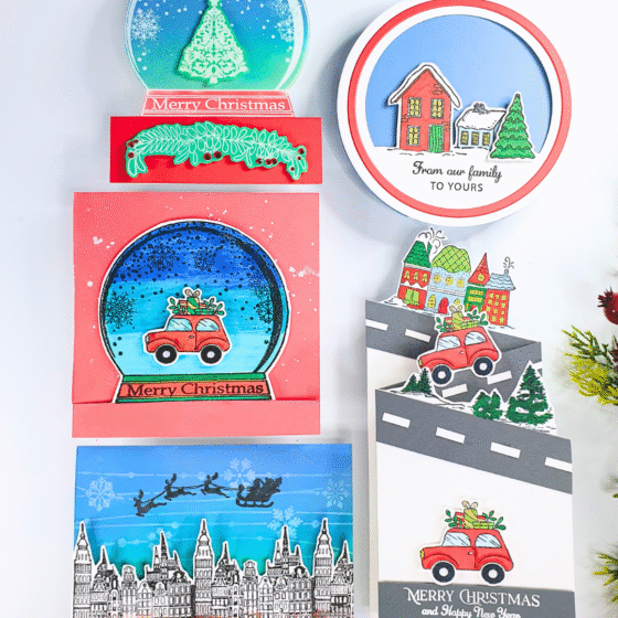 Handmade Shaped Cards created using the stamps from Creative Stamping Magazine 153