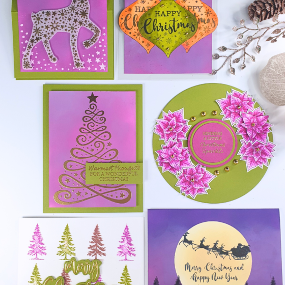 Handmade Christmas Cards created using the gift from Simply Cards and Papercraft Magazine 274