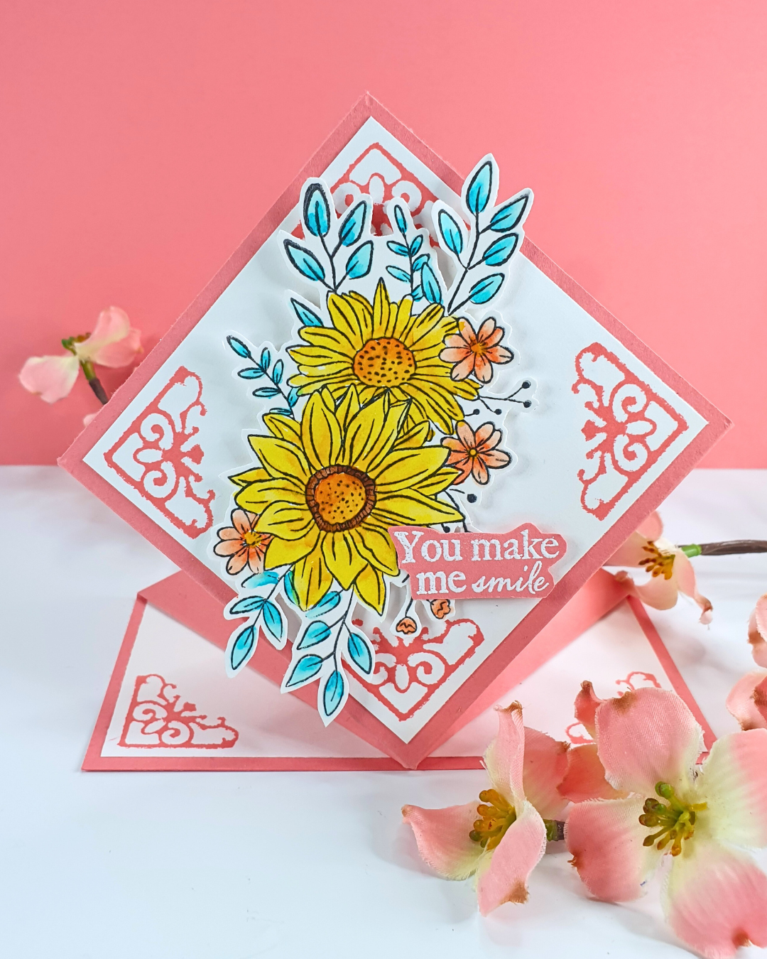 Handmade Card showcasing how to turn your dies into stamps using the Crafter's Companion Magazine Box Kit