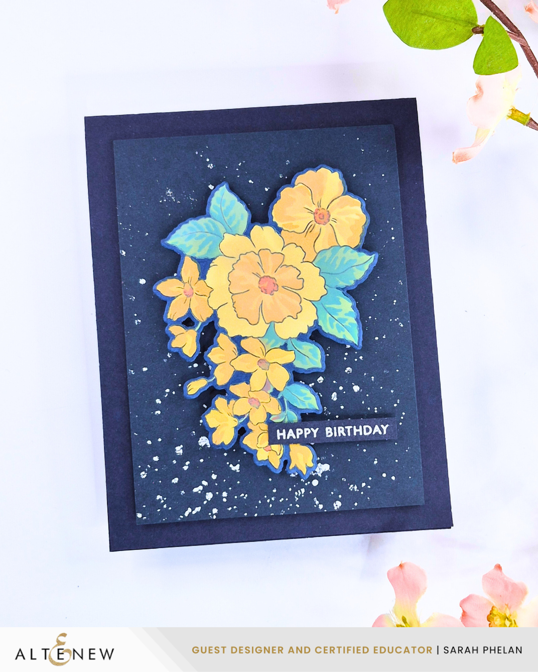 Handmade Card created using the Altenew One Go Friendship Flowers bundle