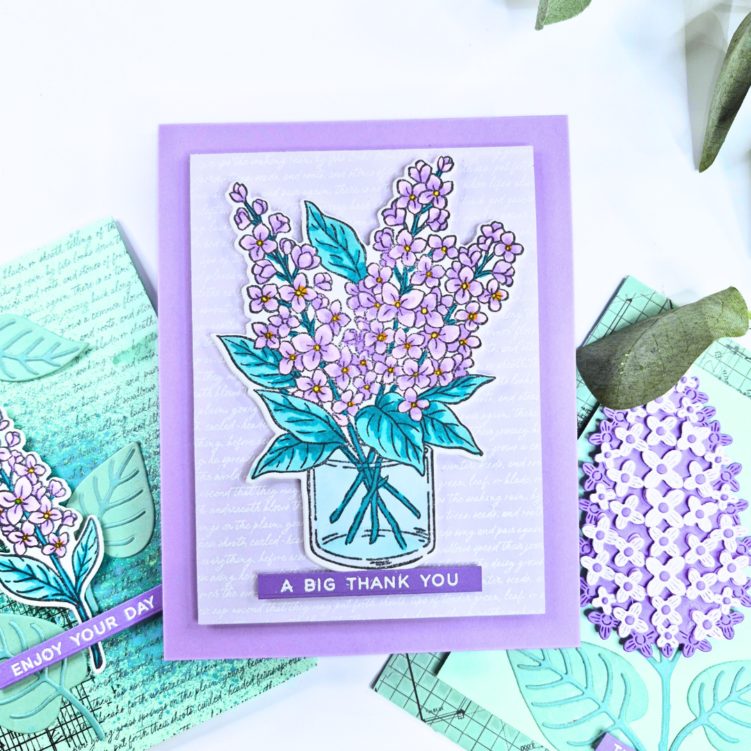 Handmade Card created using the Spring Meadow Release from Hero Arts