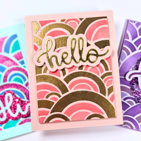 Handmade Card Created to show different ways to use your stencils using products from Emily Moore Designs